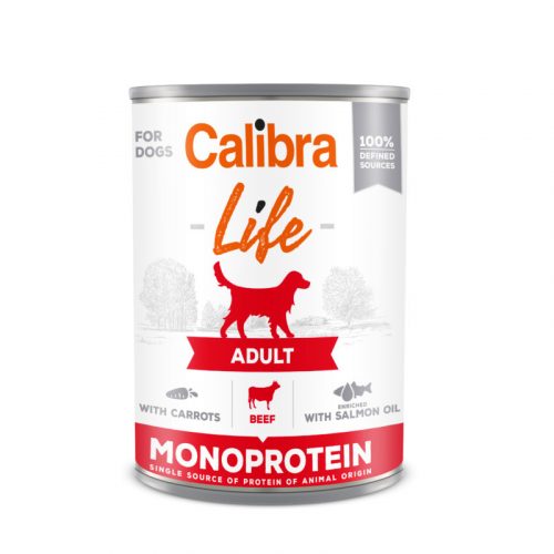 Calibra Dog Life Adult beef with carrots konzerv 400g