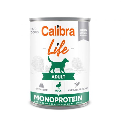 Calibra Dog Life Adult duck with rice konzerv 400g