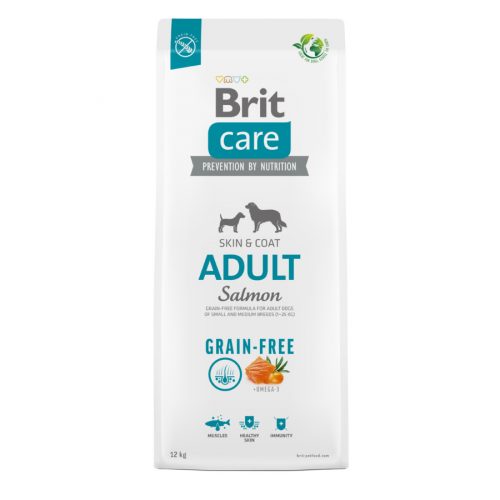 Brit Care Grain-Free Adult Salmon & Potato 12kg- hipoallergén, gabonamentes kutyatáp (1-25kg)