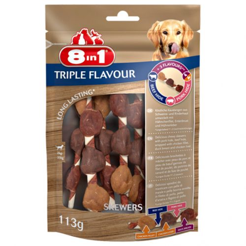 8 in 1 Triple Flavour Skewers rágócsont 113g