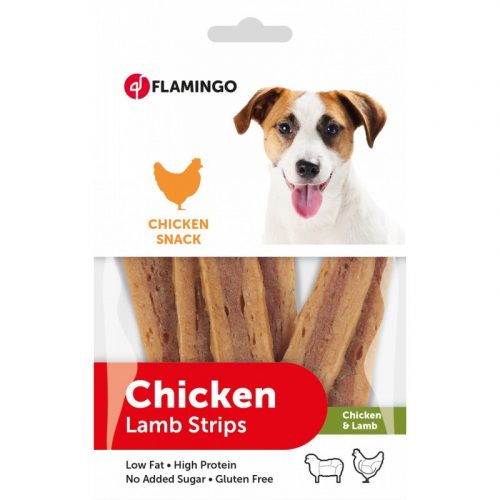 Flamingo Chicken Lamb Strips - csirkés és bárányos csíkok 85g  501468