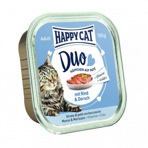 Happy Cat Minkas Duo pástétomos falatkák marha-vadlazac 100g