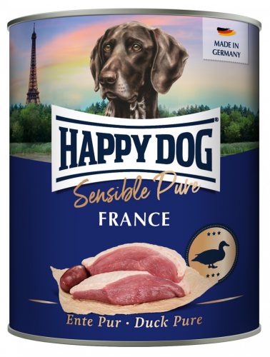 Happy Dog France (Ente) Pur - Kacsahúsos konzerv 800g