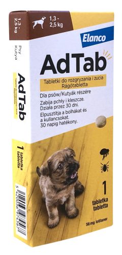 AdTab rágótabletta kutyáknak 1,3-2,5kg 1db