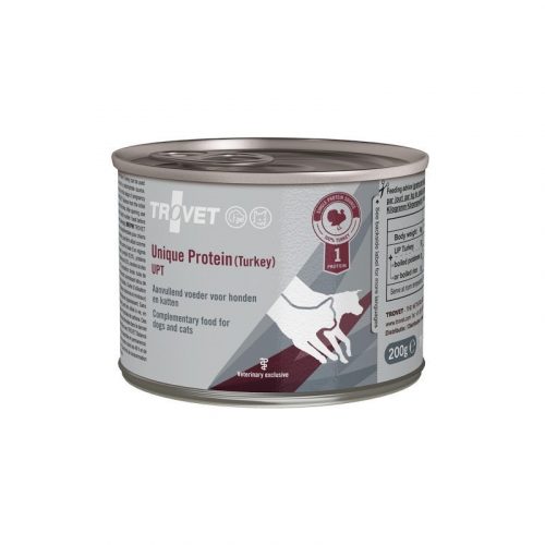 Trovet Unique Protein Turkey (UPT) - Egyféle fehérjéből álló konzerv pulykahússal kutyáknak és macskáknak 200g