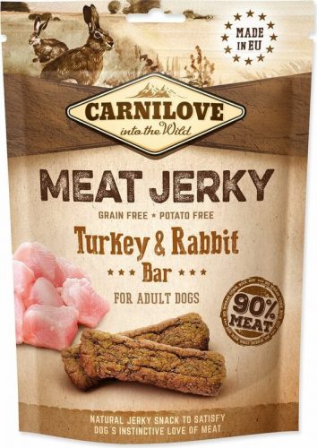 Carnilove Jerky Snack Turkey with Rabbit Bar – jutalomfalat szeletek pulykával, nyúllal 100g