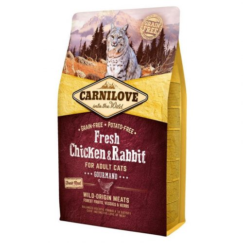 Carnilove Fresh Adult Cat Chicken & Rabbit Gourmand - csirke és nyúl hússal 2kg