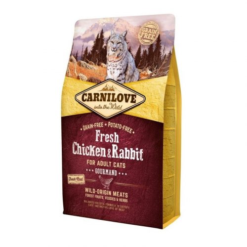 Carnilove Fresh Adult Cat Chicken & Rabbit Gourmand - csirke és nyúl hússal 6kg