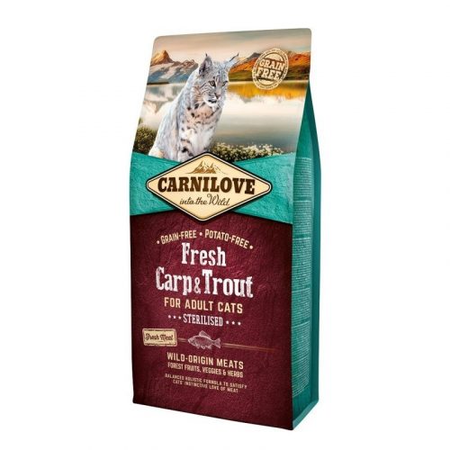 Carnilove Fresh Adult Cat Carp & Trout Sterilized - ponty és pisztráng hússal 6kg