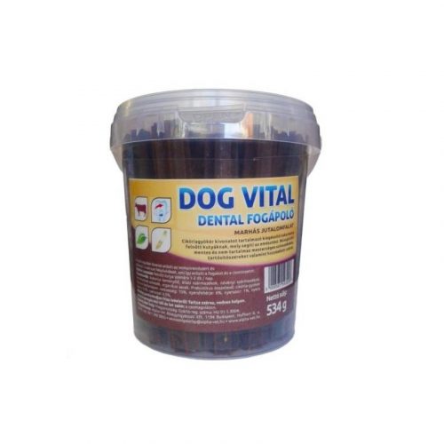 Dog Vital Dental Fogápoló Jutalomfalat Vödrös marhás 534g