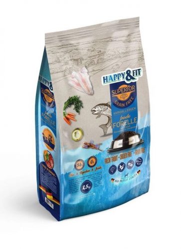 Happy&Fit Superior Hipoallergén kutyatáp - Pisztráng, halolajjal és glükozaminnal 2,5kg