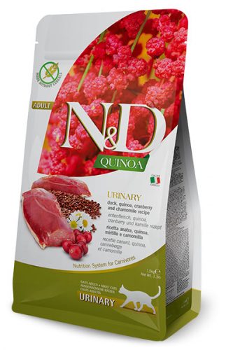 N&D Quinoa Urinary Cat Adult Duck 300g - macska száraztáp kacsa, quinoa, áfonya