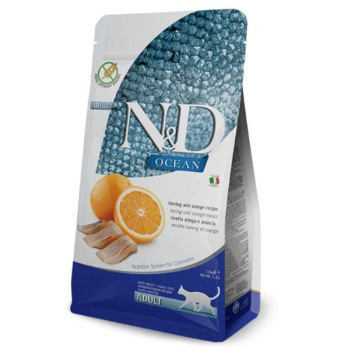 N&D Ocean Cat Adult Herring Orange 300g - macska száraztáp hering, narancs