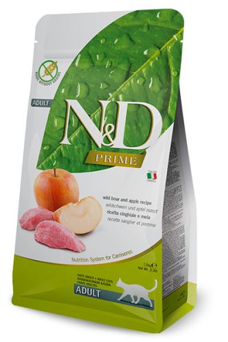 N&D Prime Cat Adult Wild Boar Apple 300g - macska száraztáp vaddisznó&alma