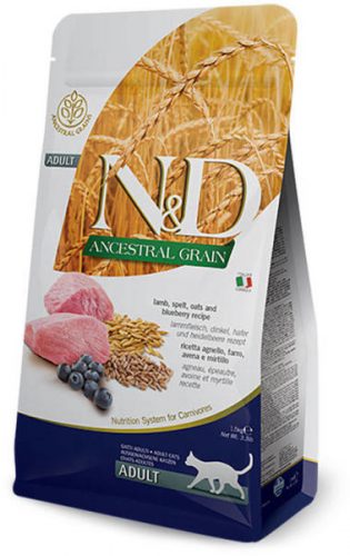 N&D Ancestral Grain Cat Adult Lamb 300g - macska száraztáp bárány, tönköly, zab&áfonya