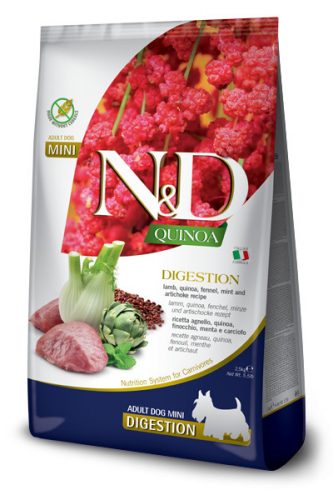 N&D Quinoa Digestion Dog Lamb Adult Mini 800g - kutya száraztáp bárány, quinoa, édeskömény