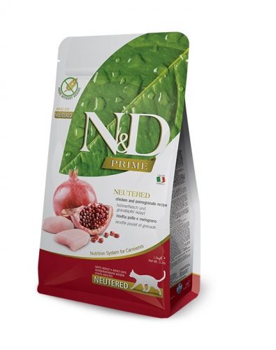 N&D Prime Neutered Cat Adult Chicken Pomegranate 1,5kg - ivartalanított macska száraztáp csirke&gránátalma