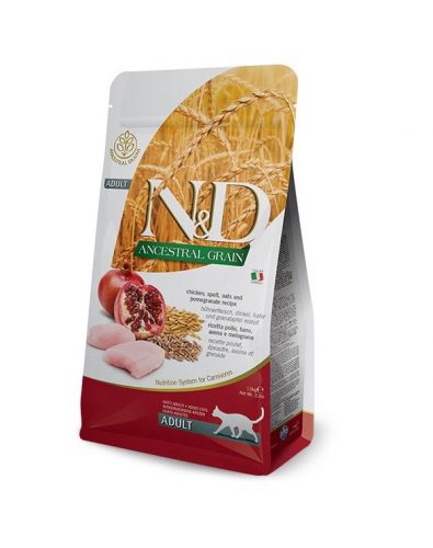 N&D Ancestral Grain Cat Adult Chicken 1,5kg - macska száraztáp csirke, tönköly, zab&gránátalma