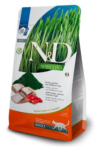 N&D Spirulina Cat Adult Herring 1,5g - macska száraztáp hering, spirulina