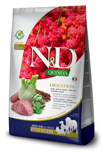 N&D Quinoa Digestion Dog Lamb Adult Medium/Maxi 2,5kg - kutya száraztáp bárány, quinoa, édeskömény