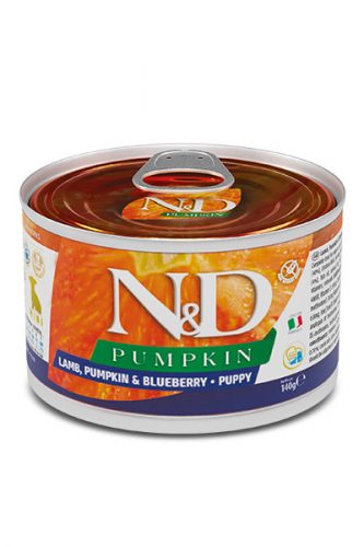 N&D Pumpkin Dog Lamb Puppy Mini 140g - kölyök kutya konzerv bárány, áfonya, sütőtök 