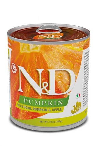 N&D Pumpkin Dog Wild Boar Adult 285g - kutya konzerv vaddisznó, alma, sütőtök 