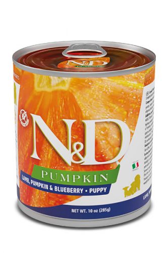 N&D Pumpkin Dog Lamb Puppy 285g - kölyök kutya konzerv bárány, áfonya, sütőtök 