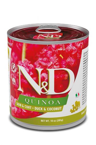 N&D Quinoa Skin & Coat Dog Duck Adult 285g - kutya konzerv kacsa, quinoa, kókusz